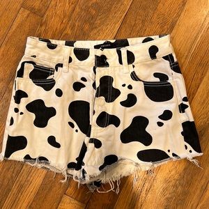 Cow Print Jean short
